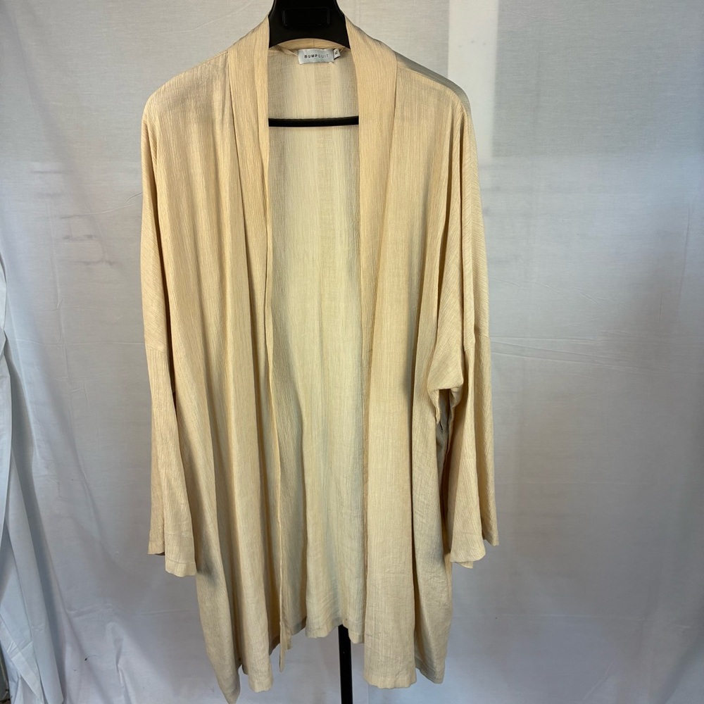 Bumpsuit Kimono Robe in Sand Gauze XL